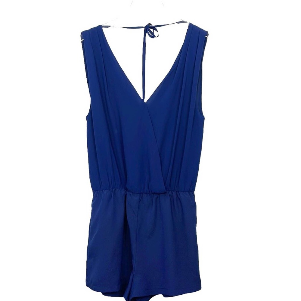 Naked Zebra Blue Short Romper Medium